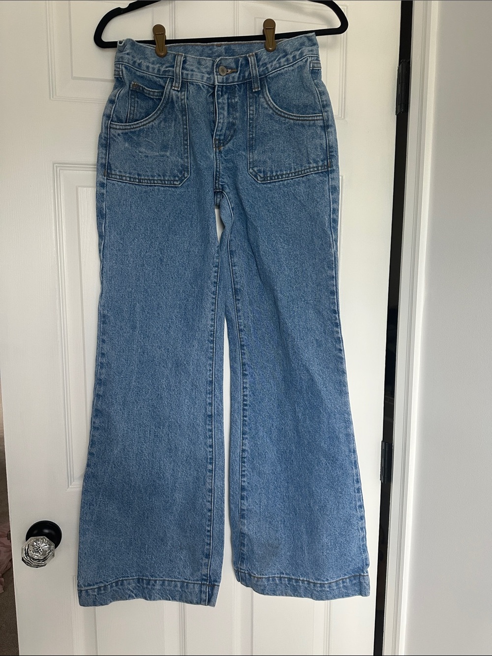 High-Rise Wide-Leg Jeans in Light Blue Denim